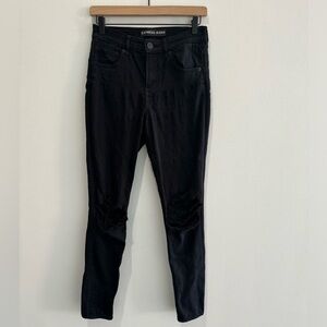 Express Black Distressed High Rise Leggings Jeans